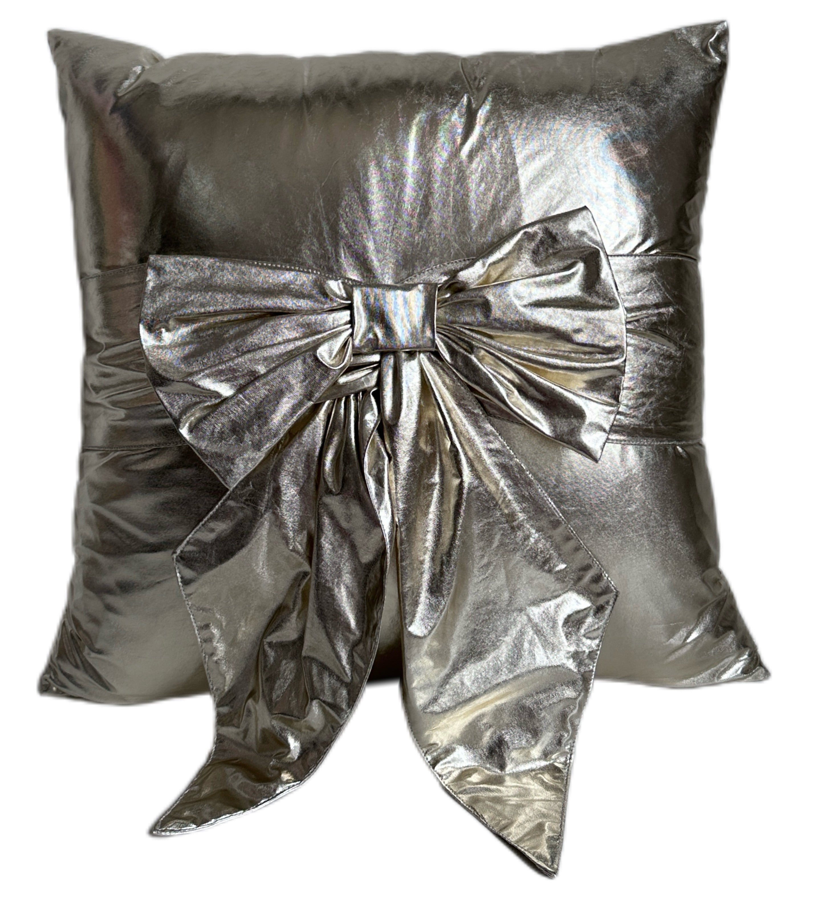 Malini Paulmoneypenny Gold Metallic With Bow Square Cushion 45x45